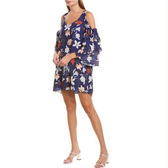 NWT Parker Moondance Floral Cold Shoulder Shift Dress - Picture 1 of 7